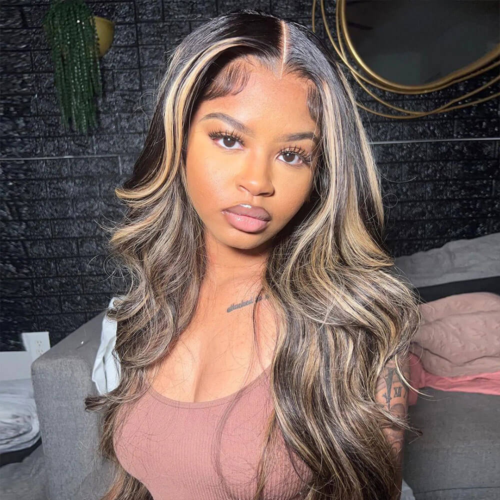 1B/27 Blonde Highlight Balayage Wig Bleached Knots Straight/Body Wave Glueless Human Hair Lace Wig Special Offer - Image 5