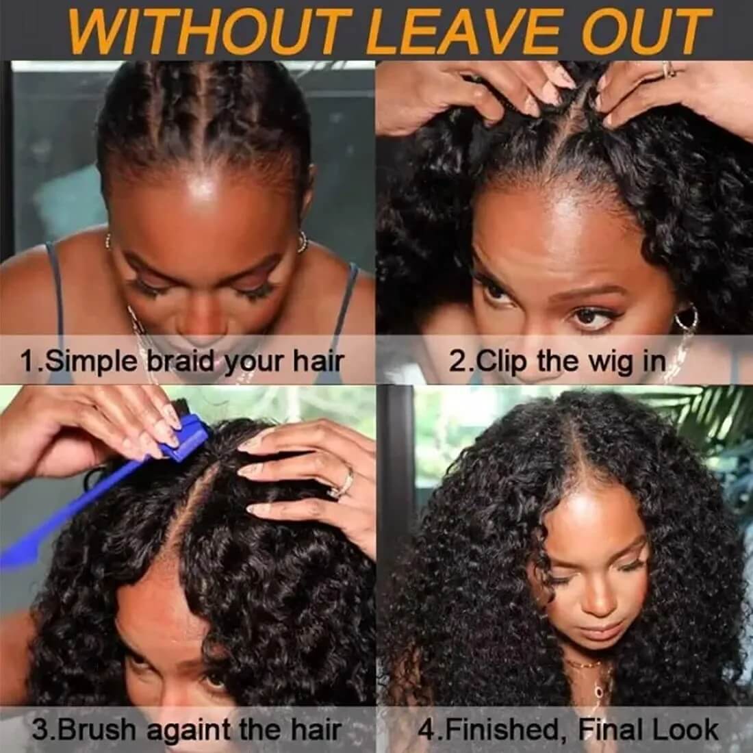220% Density No Leave Out V Part Wig Kinky Curly Human Hair Wigs Beginner Friendly Special Offer - Image 7