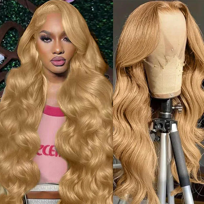 [BOGO] #27 Cameral Blonde Real Ear to Ear Lace Front Wig Colored Straight/Body Wave Human Hair Wigs Special Offer - Image 2