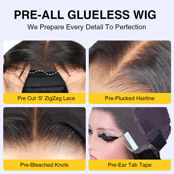 3D Body Wave Pre All Wig Real Ear To Ear Pre-Cut Lace Pre-Plucked Pre-Bleached Glueless Wig - Image 4