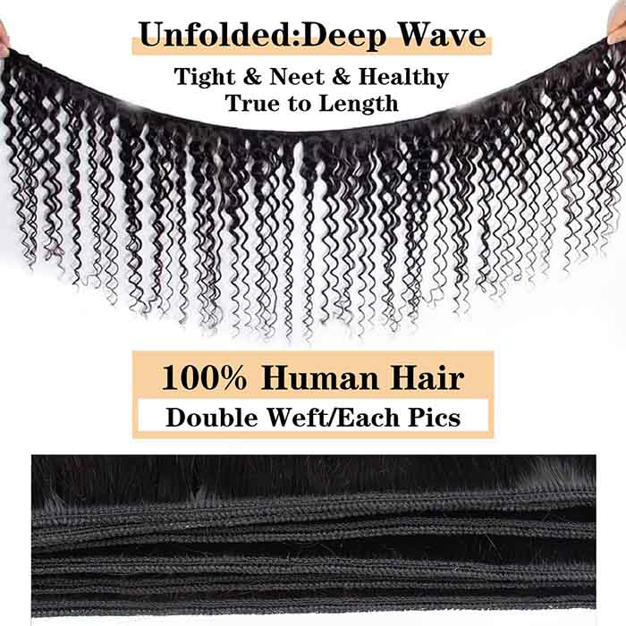 4 Bundles Deep Wave Human Hair Deal Malaysian Unprocessed Virgin Human Hair Bundles - Image 5