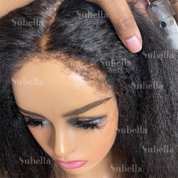 4C Edges | Kinky Straight Wigs With Kinky Edges 13x4 HD Lace Front Wigs - Image 3