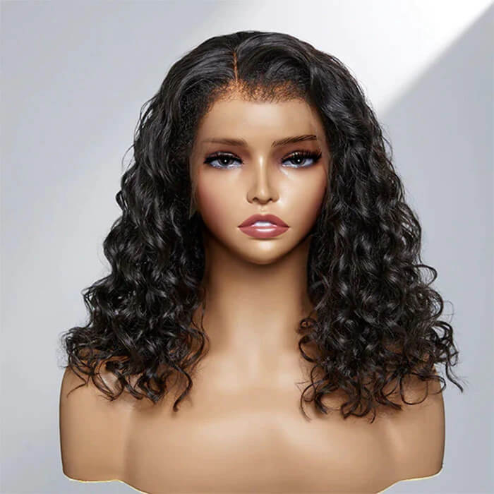 4C Edges | Water Wave Kinky Edges Free Parting 13x4 Undetectable Lace Front Wig - Image 4