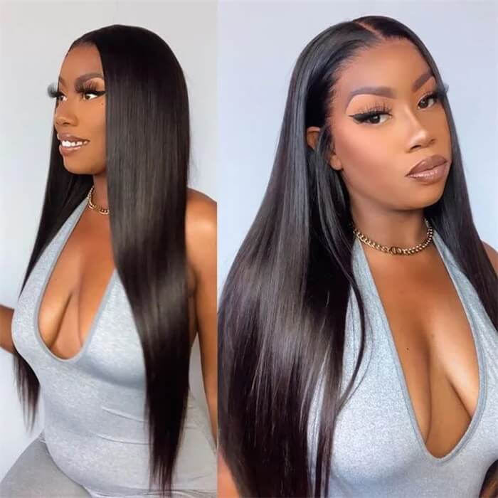 7X5 Pre Cut HD Lace Closure Wigs Deep Part Glueless Straight Human Hair Wigs Put On And Go - Image 6