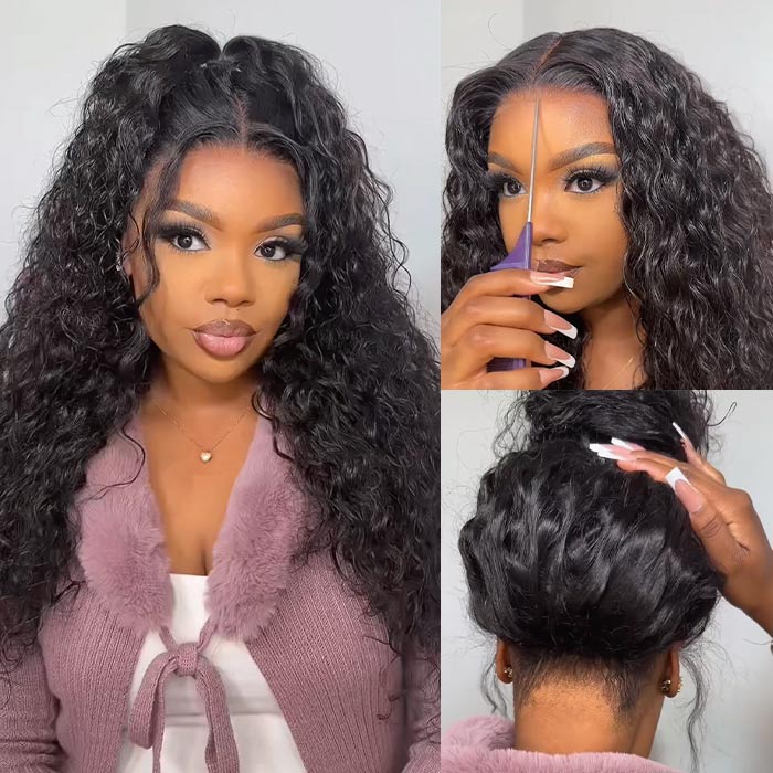 Clearance Sale | 220% Density Bleached Knots Water Wave Invisi-string Snug Fit 360 Lace Front Wig Special Offer - Image 3