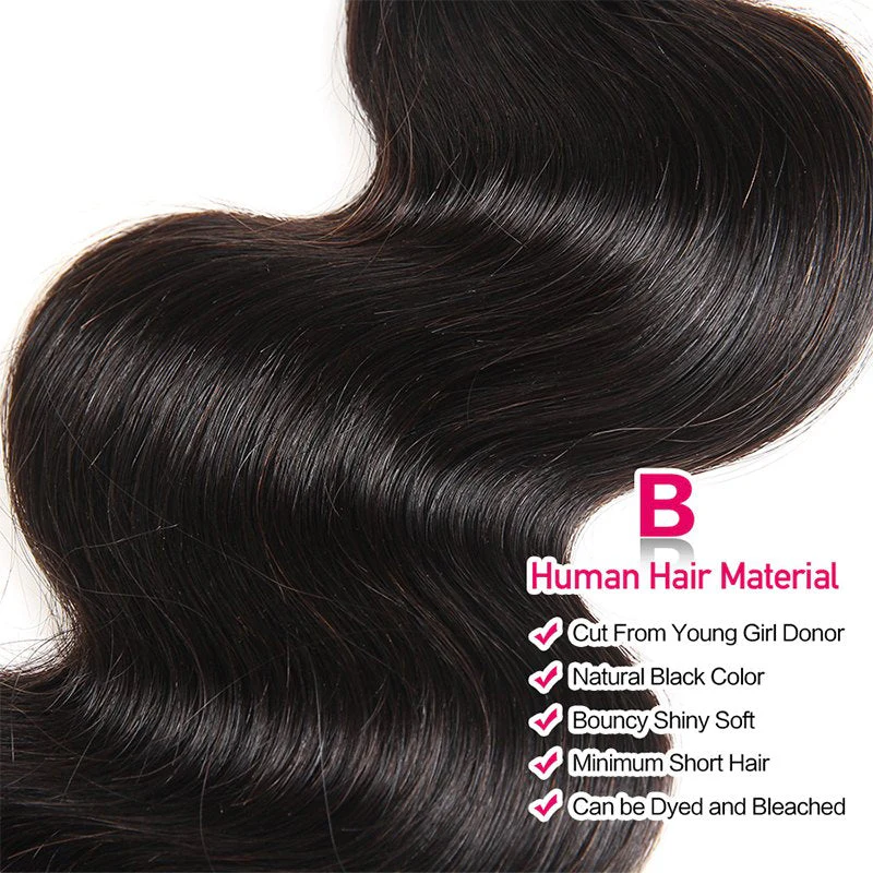 Body Wave Virgin Hair Weave 3 Bundles With 13*4 Lace Frontal - Image 4