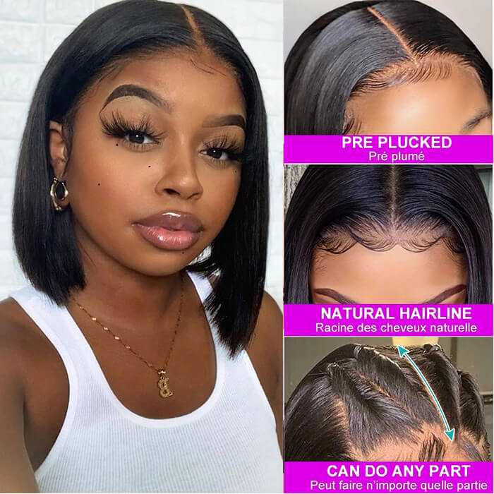Buy One Get One Free Deep Wave 4/27 Highlight Wig + 12A Grade Straight Bob wig Special Offer - Image 3
