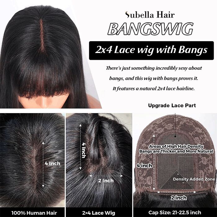Curly Human Hair Wigs With Bangs Top Lace Front Human Hair Wigs 180% Density - Image 4