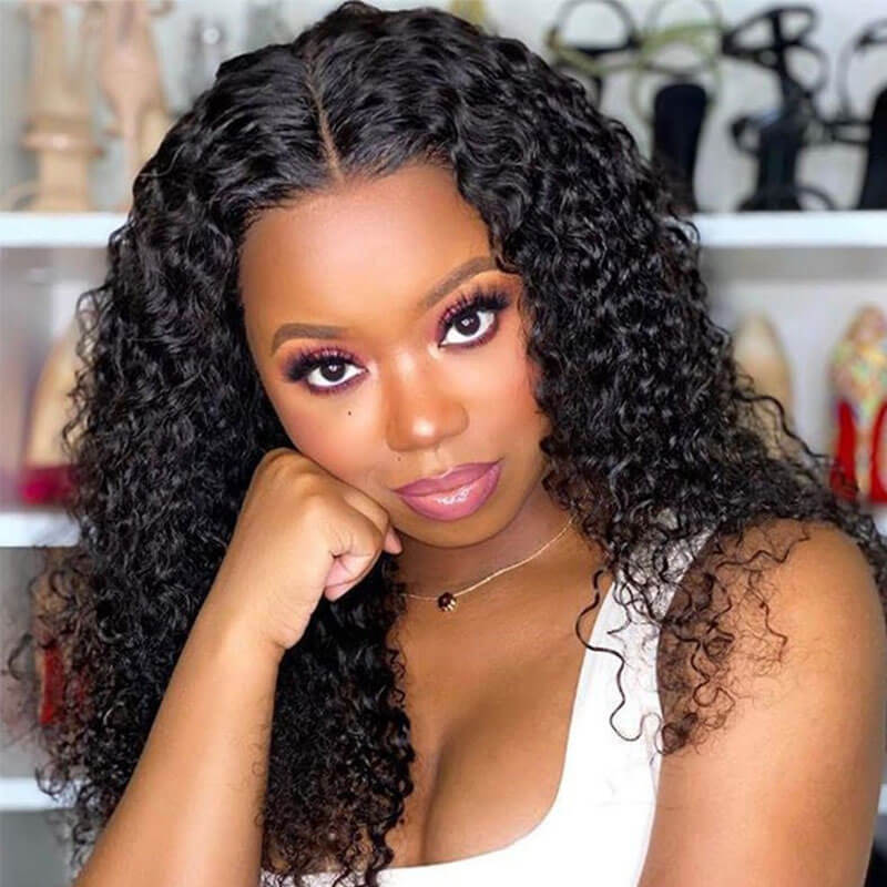 Deep Curly 360 Lace Front Wigs HD Transparent Lace Wig Wet And Wavy Human Hair - Image 4