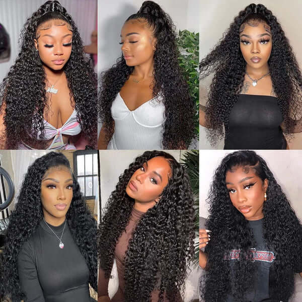 Deep Curly 360 Lace Front Wigs HD Transparent Lace Wig Wet And Wavy Human Hair - Image 8