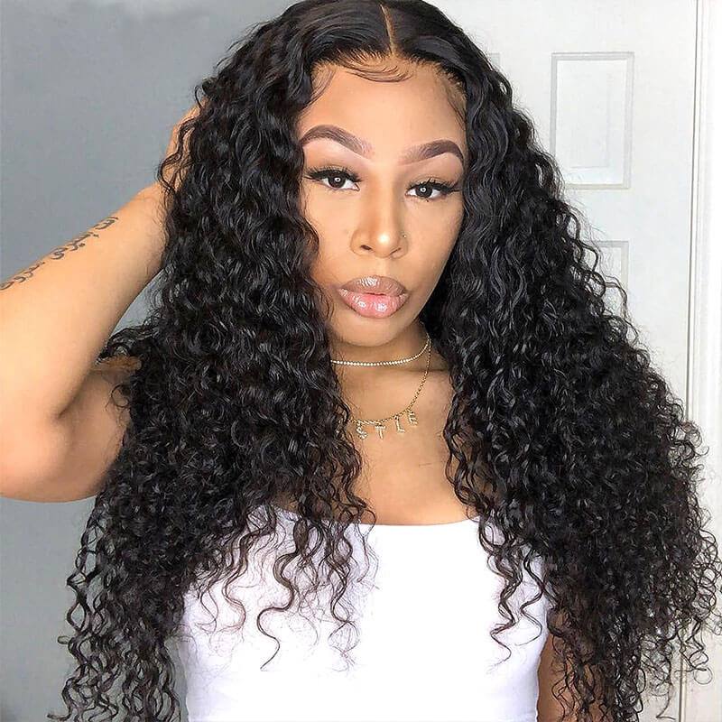 Subella  Curly Wig 100% Human Hair Swiss Lace Curly Hair 13*4 HD Transparent Lace Front Wig - Image 5