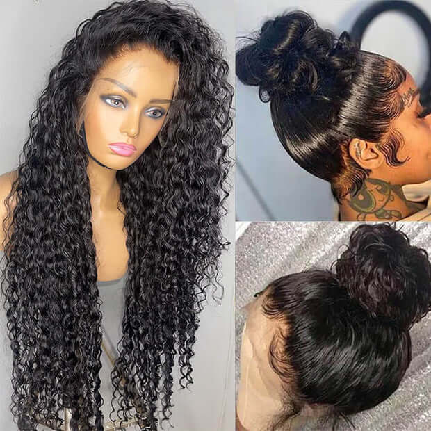 Deep Wave 360 Lace Front Wigs HD Transparent Lace Wig Wet And Wavy Human Hair - Image 6