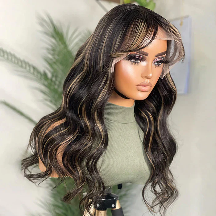 [BOGO] Face-Framing Curtain Bangs Wig Body Wave Glueless Balayage Highlights Human Hair Wigs Special Offer - Image 6