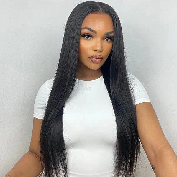 Subella Hair HD Transparent T Part Lace Wig Straight Human Hair - Image 3