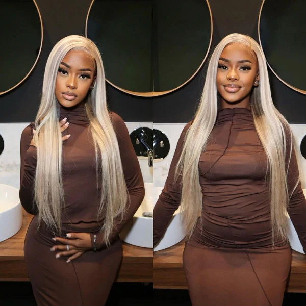 Highlight #P18/613 Ash Blonde Human Hair Wigs Body Wave Wigs Blonde Hair With Highlights - Image 10