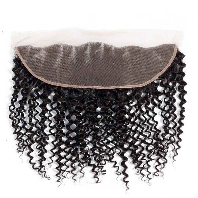 Kinky Curly Virgin Hair Weave 3 Bundles With 13*4 Lace Frontal - Image 6