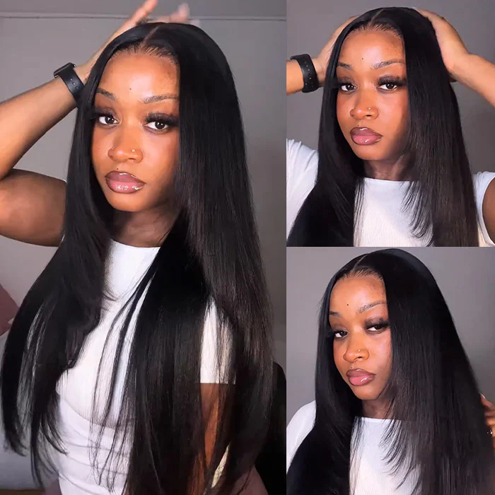 Layered Cut Yaki Straight Glueless Human Hair Wigs Wear Go Short Bob Long Lace Front HD Lace Wig - Image 5