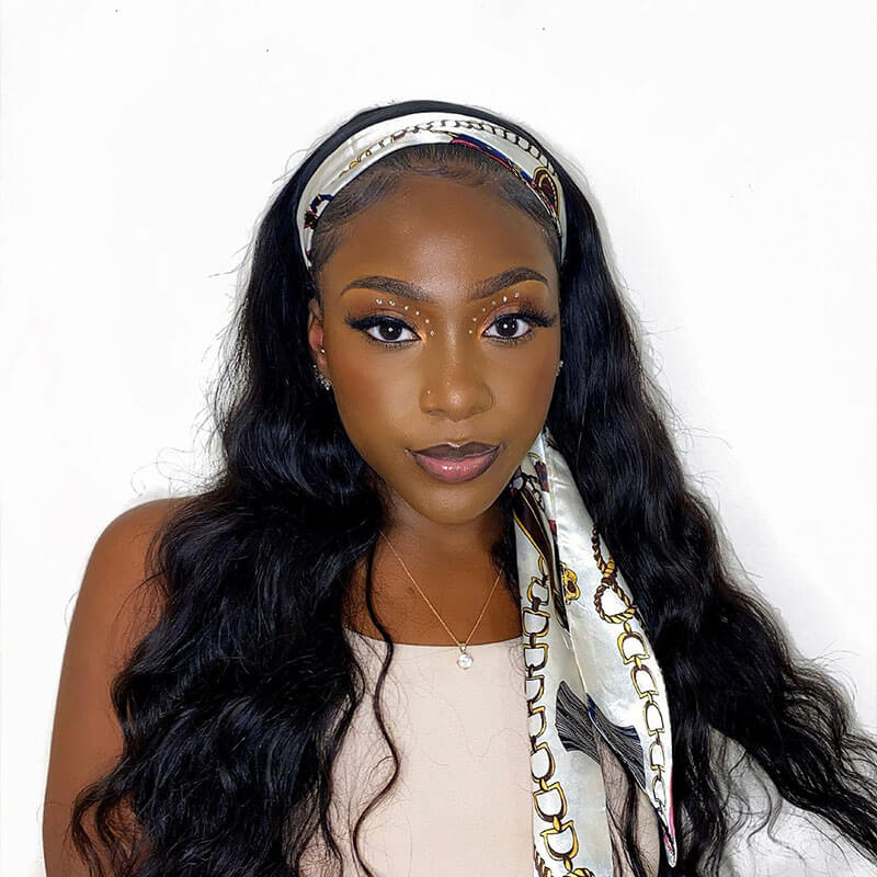 New Headband Wig Body Wave Natural Color Human Virgin Hair Wig Headband Half Wig - Image 3