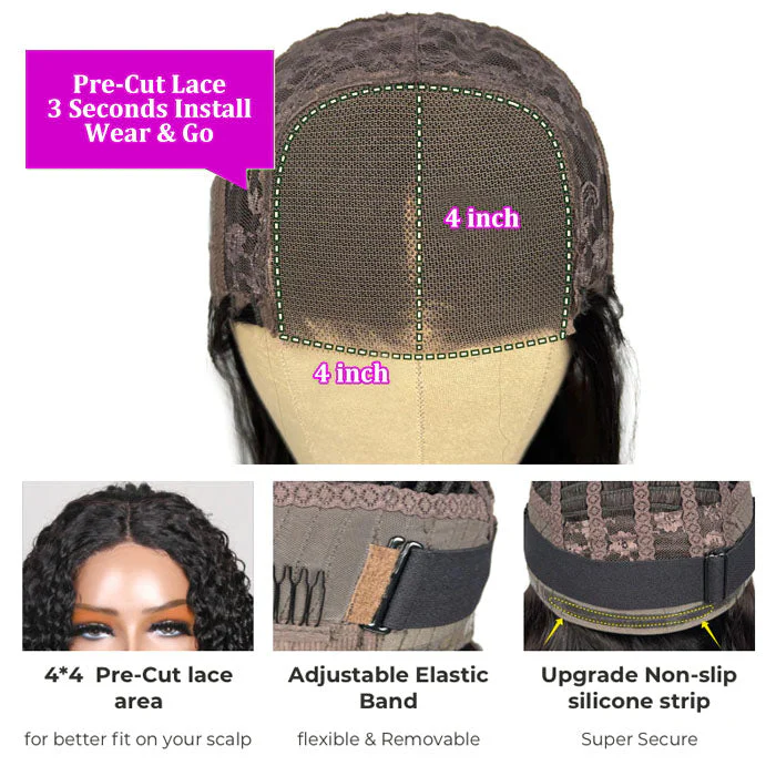 Glueless Pre-Cut HD Lace Wig Put On And Go Deep Wave Human Hair Wig with Breathable Cap Beginner Friendly - Image 3