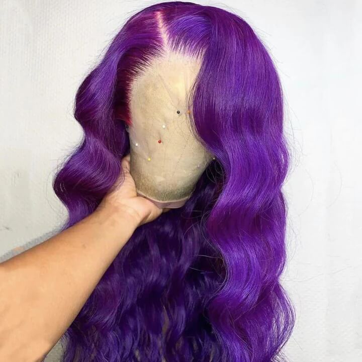 Purple Wigs 13x4 HD Transparent Lace Front Body Wave Wigs - Image 2
