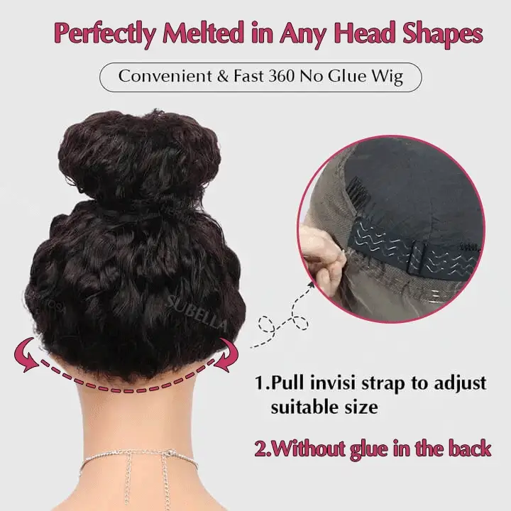 Water Wave Invisi-string Snug Fit 360 HD Lace Frontal Wig Pre Plucked Bleached Knots Special Offer - Image 6