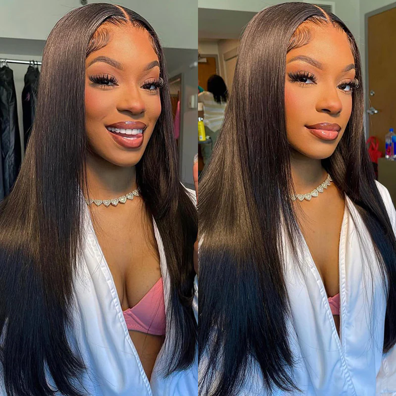 Silky Straight Put On And Go Glueless Wigs With Pre Cut Lace Natural Hairline HD Lace Closure Wigs Beginner Friendly - Image 3