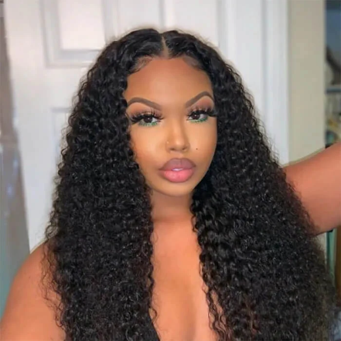 T Part Lace Wig HD Transparent Lace Wig Afro Kinky Curly Human Hair Wigs - Image 3