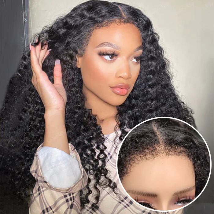 4C Hairline Wig Deep Wave Invisible Lace Front Wigs Top Grade Human Hair With Curly Edges - Image 6